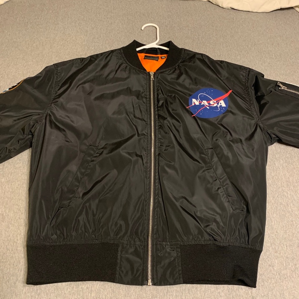 NASA SPACE BLACK BOMBER JACKET